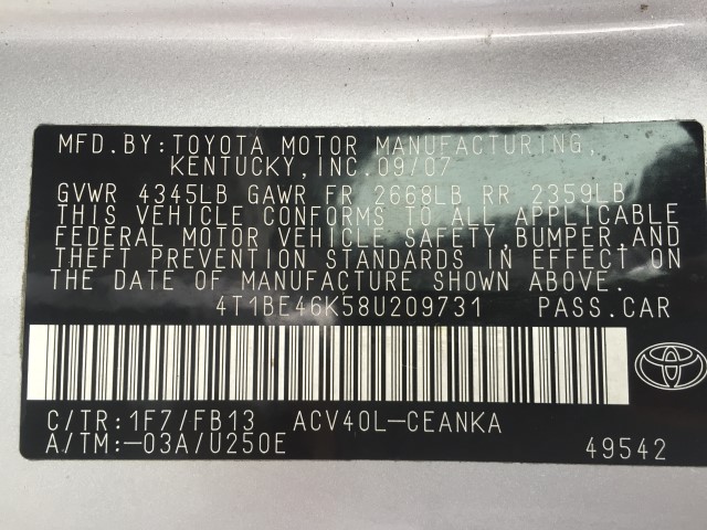 Used - Toyota Camry LE Sedan for sale in Staten Island NY